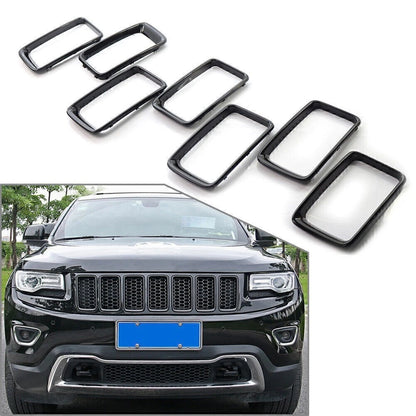 7X Gloss Black Front Grille Trim for Jeep Grand Cherokee (2014–2016)