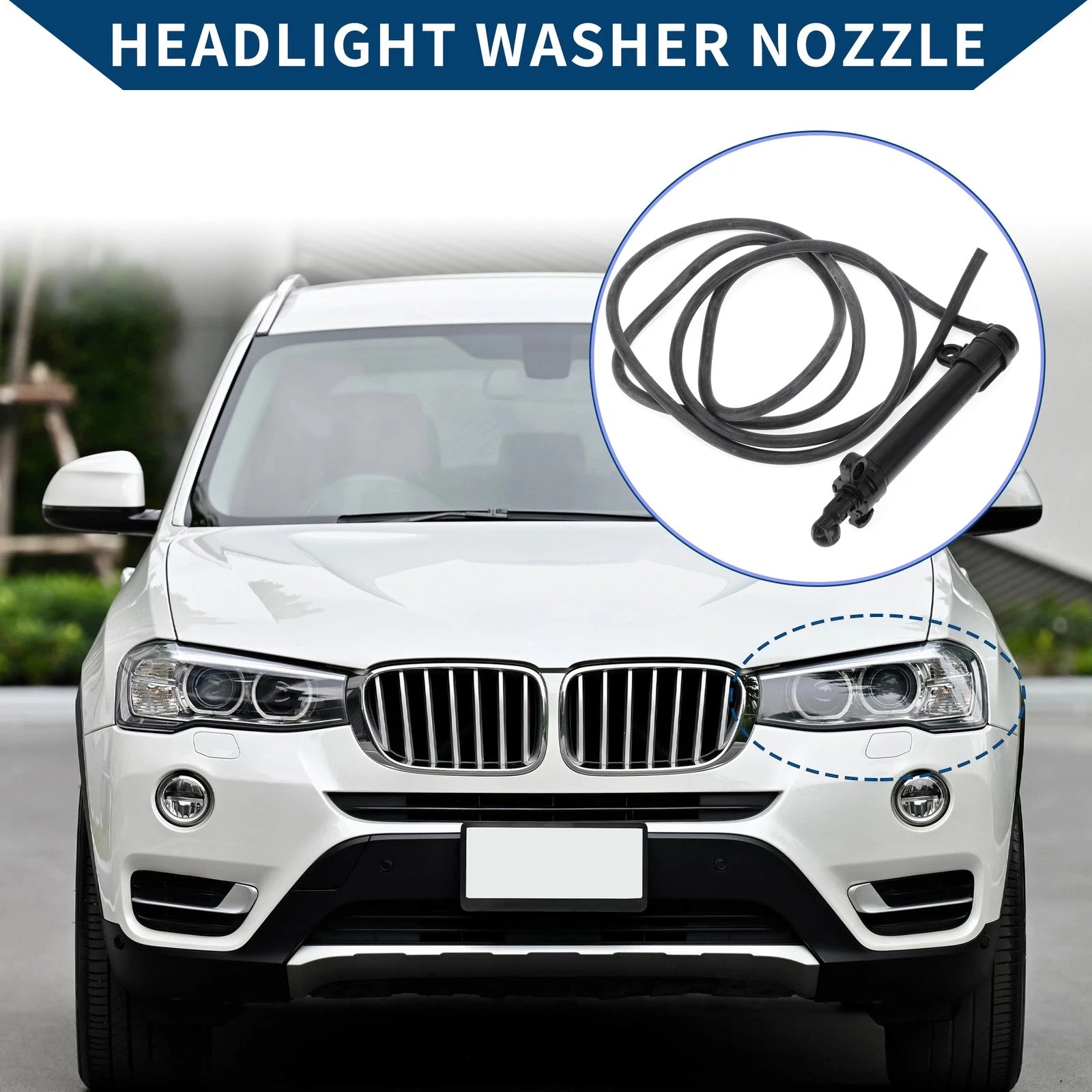 Front Driver Side Headlight Washer Nozzle for Land Rover Range Rover Evoque (2012–2018)