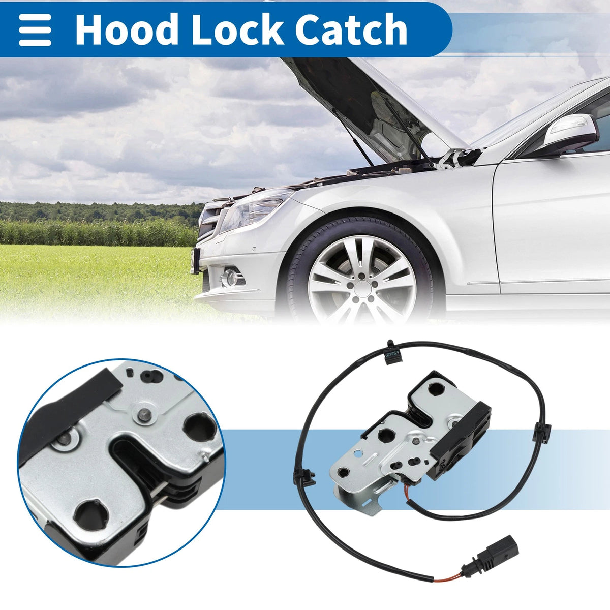 Hood Latch Assembly for Volkswagen GTI Hatchback (2006–2008) 1K1823509E