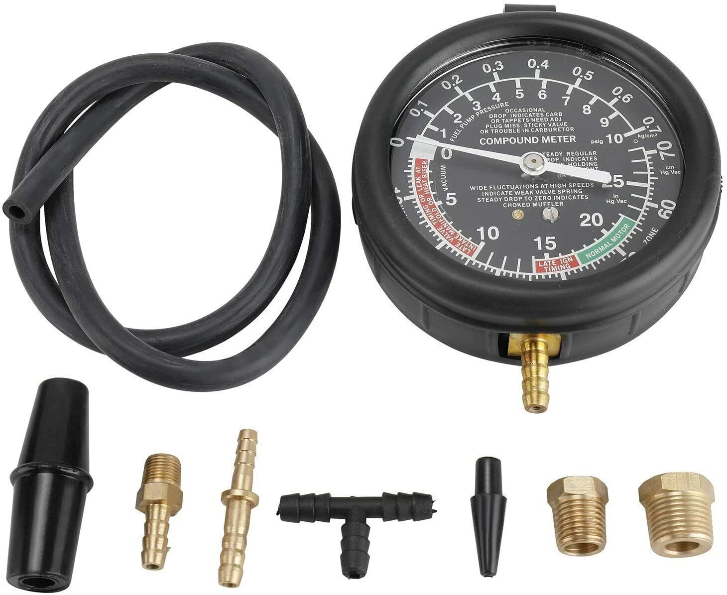 Carburetor Intake Manifold Vacuum Fuel Pump Pressure Tester Gauge Kit