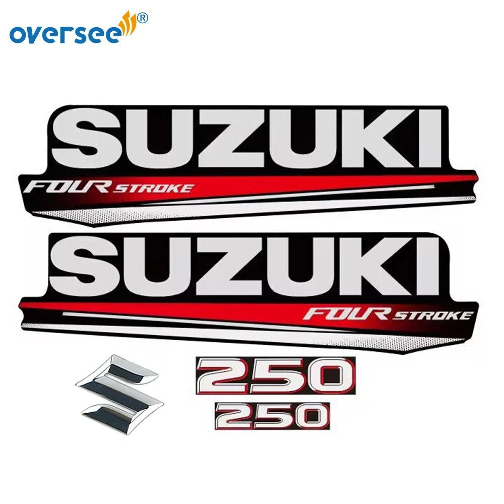 Top Cowling Sticker Kit for Suzuki 4 Stroke 250HP (Graphics Decals)
