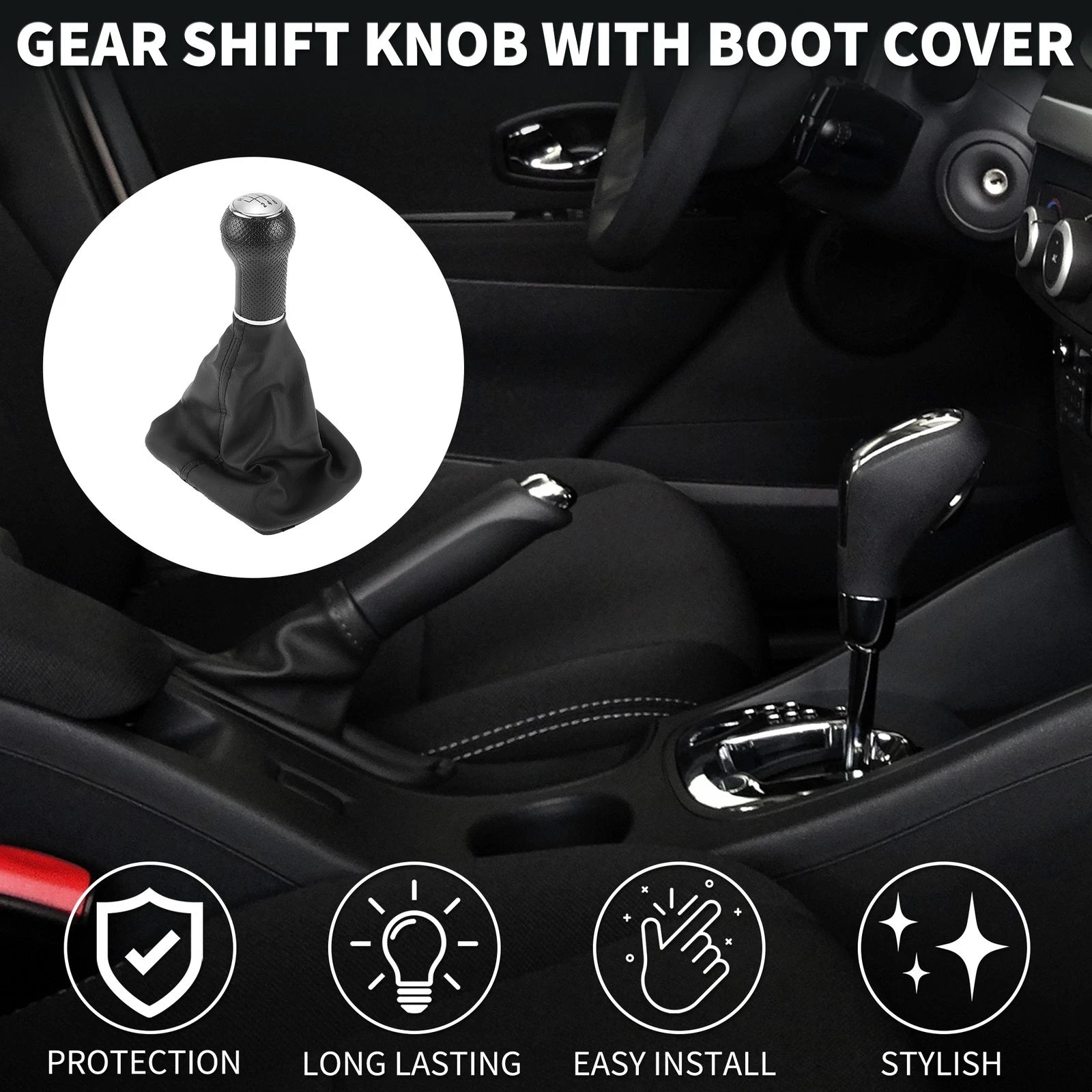6 Speed Gear Shift Knob with Cover Replacement for Volkswagen Golf IV (1999–2006)
