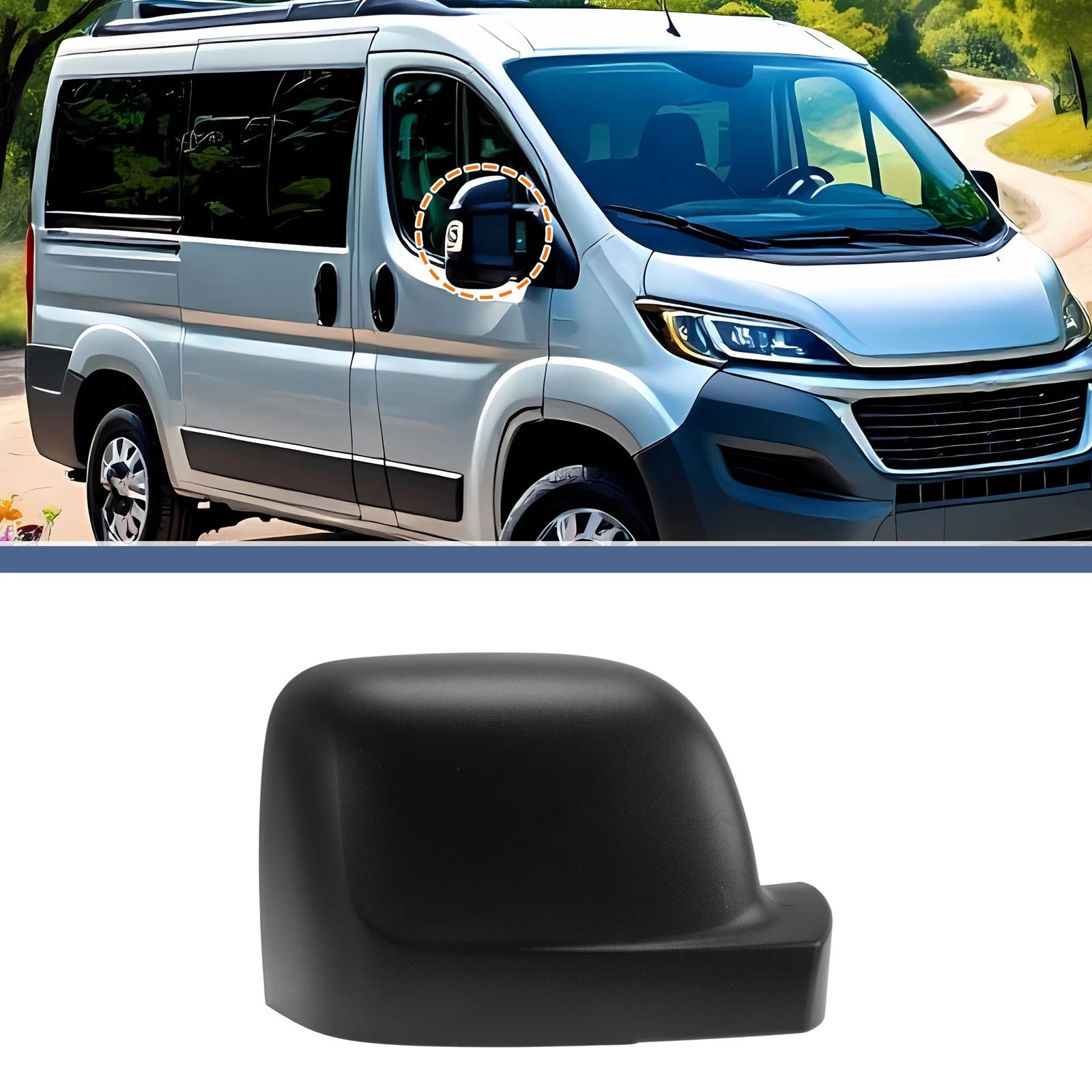 Right Driver Side Mirror Cover Cap for Fiat Talento (2016–2020)