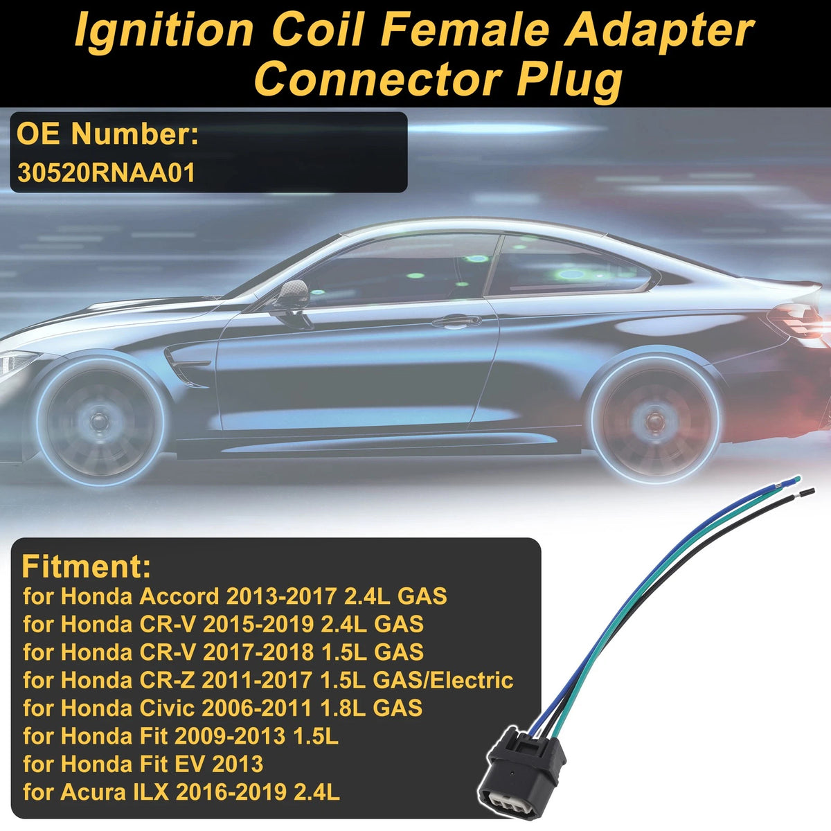 1 pcs 3 Pin Ignition Coil for Honda Accord (2013–2017) No. 30520RNAA01