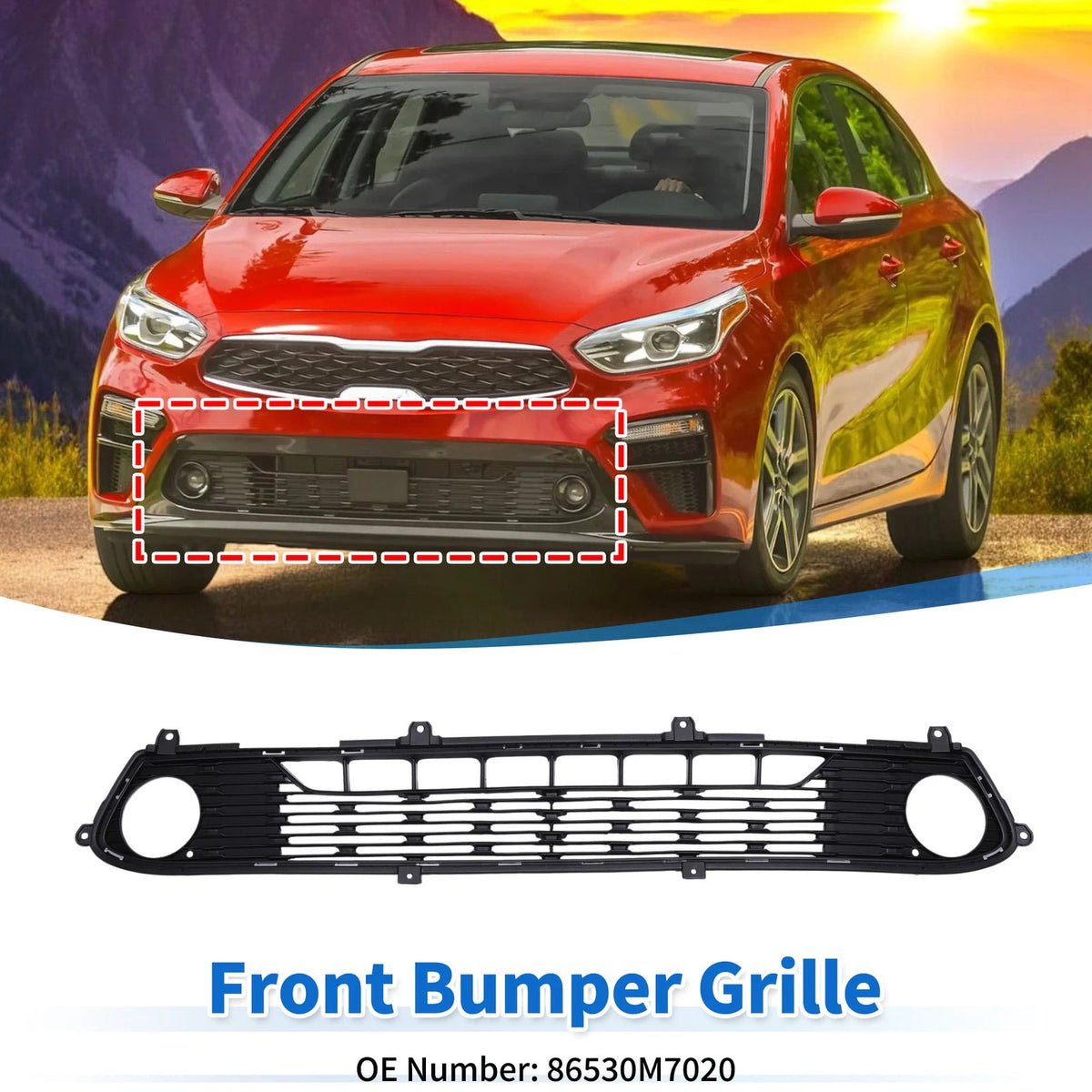 Lower Grille for Kia Forte (2019–2021) - 1 Pcs Bumper Cover Grille
