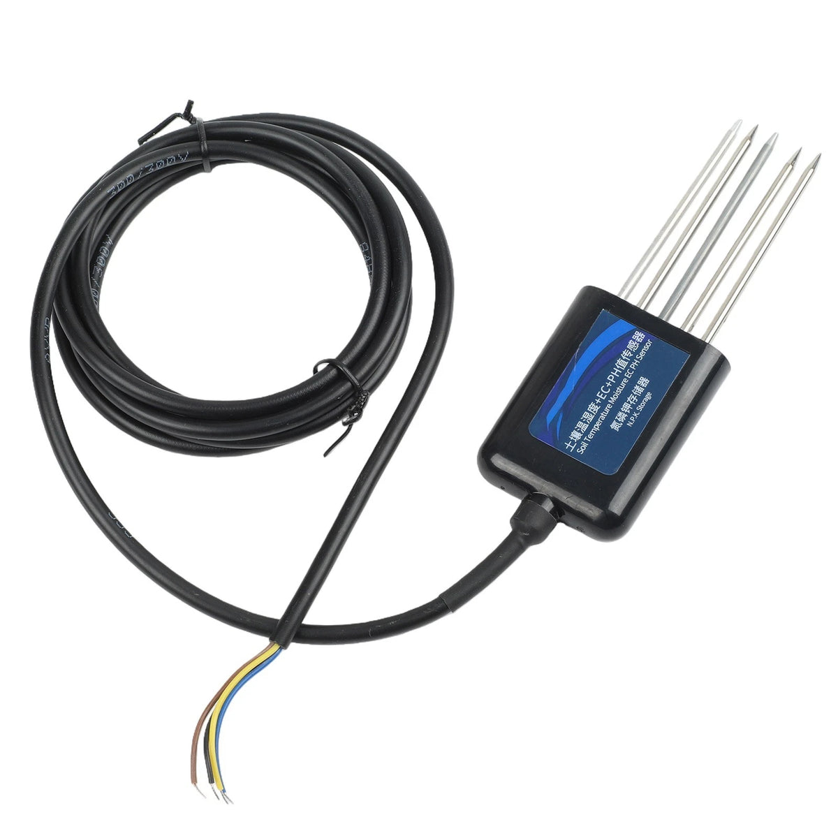 6 in 1 Soil Sensor for Temperature, Humidity, pH, Conductivity Measurement