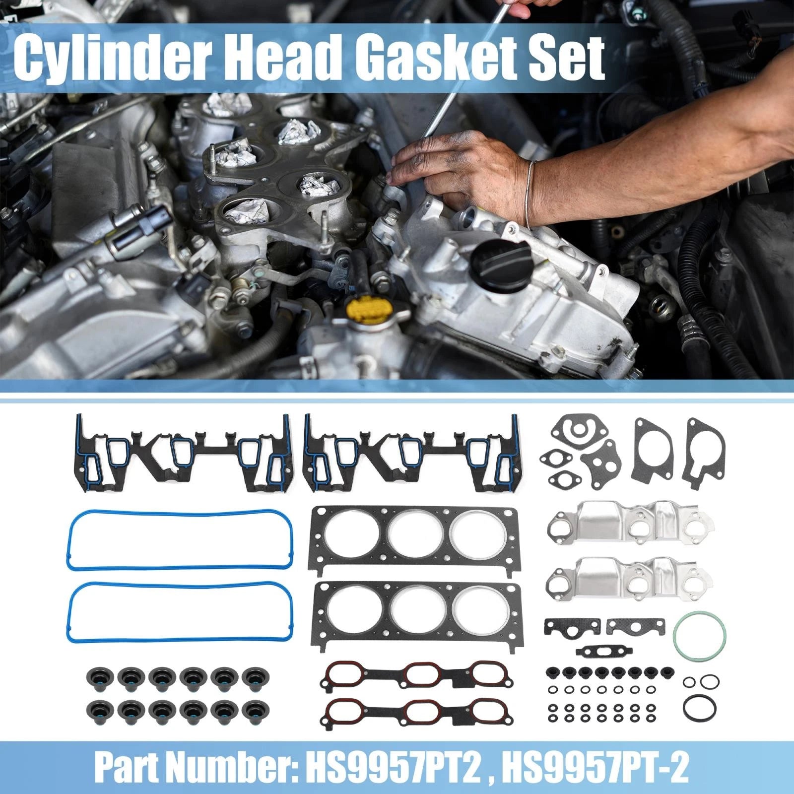 Engine Cylinder Head Gasket Set Replacement for Pontiac Buick Chevy 3.1L (1984–1989)