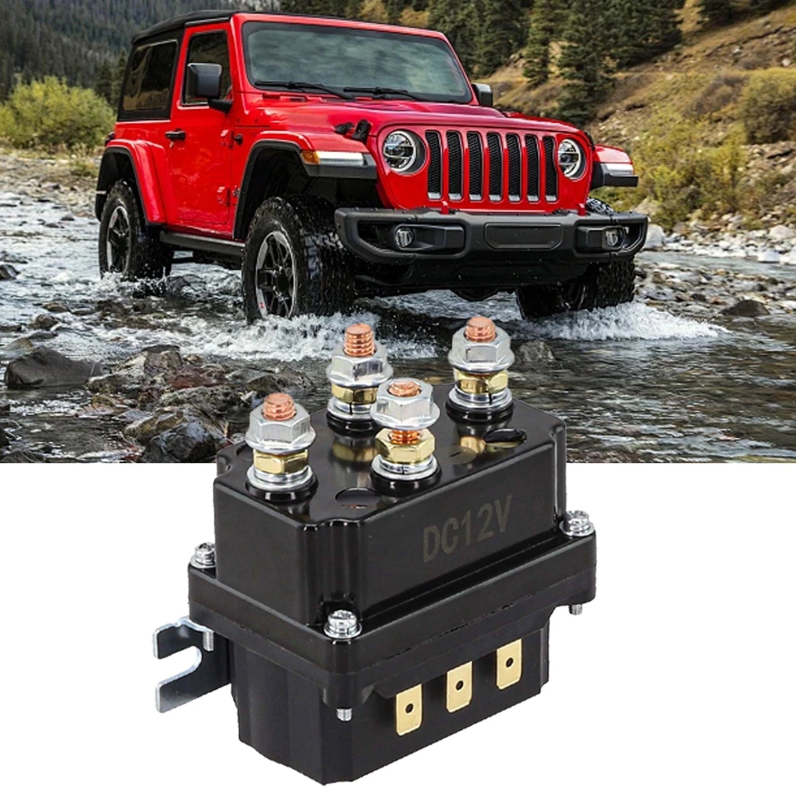 Winch Contactor Relay 12V with Aluminum Alloy Terminals for Durability