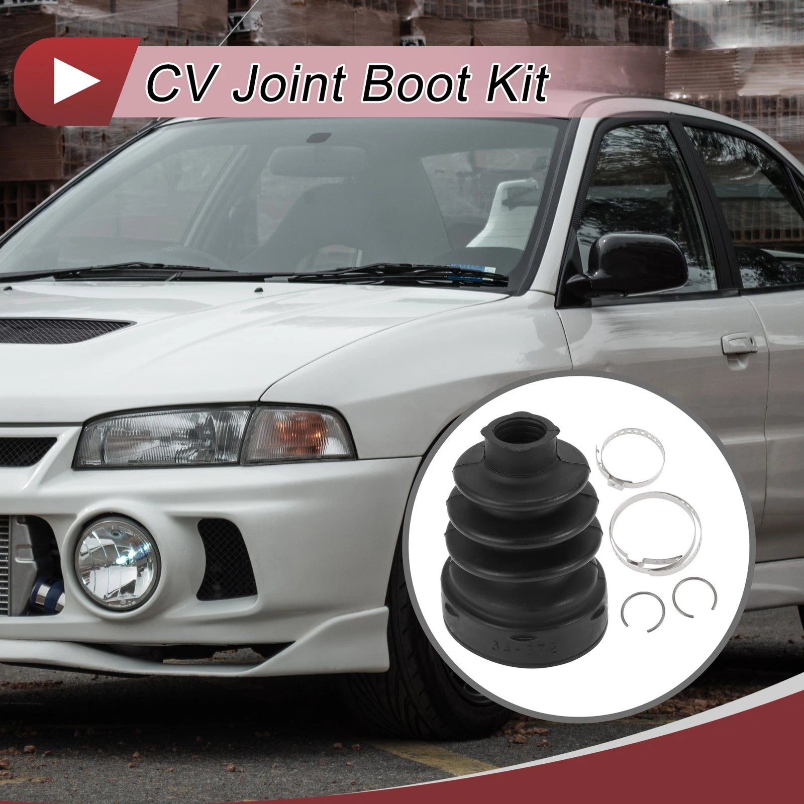 Inner CV Joint Boot Kit w/ Clamps for Mitsubishi Lancer (2012–2017)