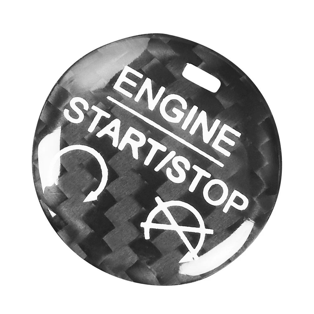 Carbon Fiber Engine Start Stop Button Cover Trim for Ford Mustang (2015–2022)