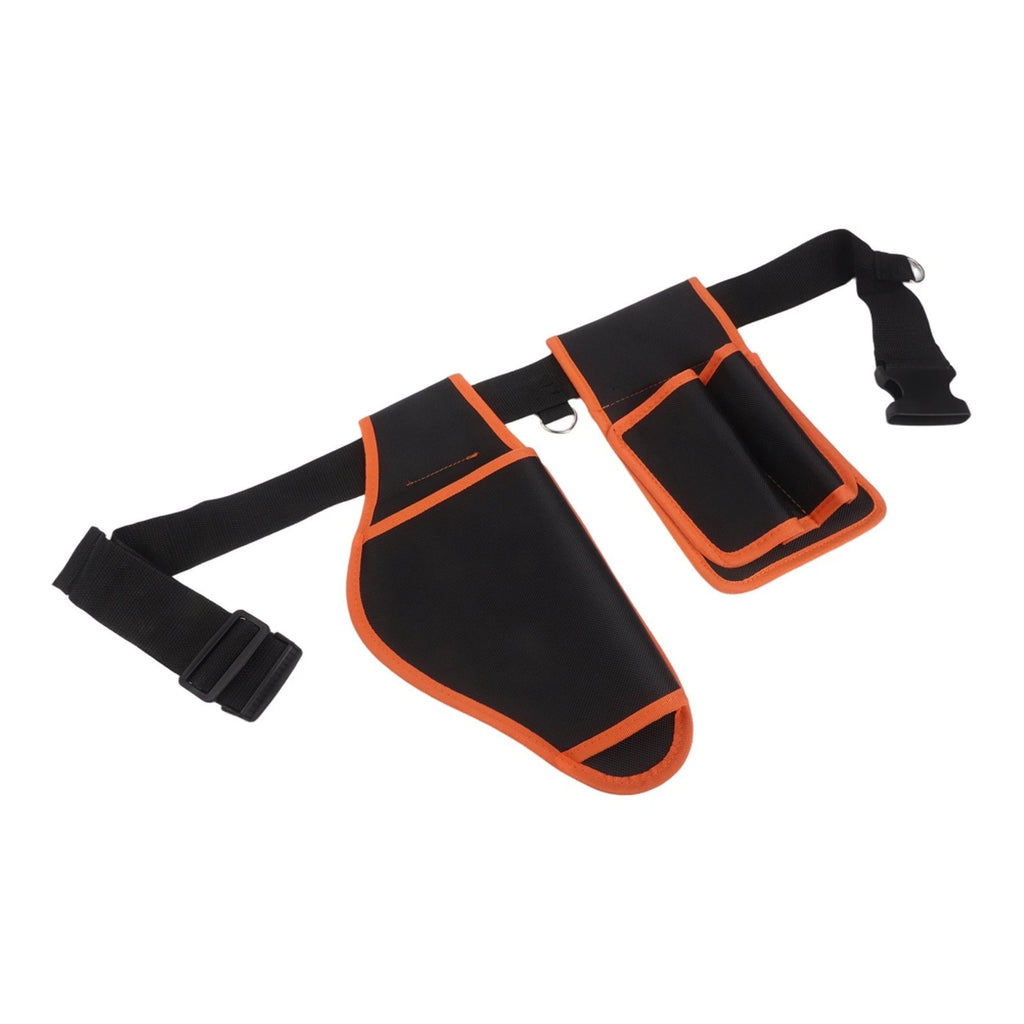Sturdy construction site tool pouch with multiple slots for hand tools