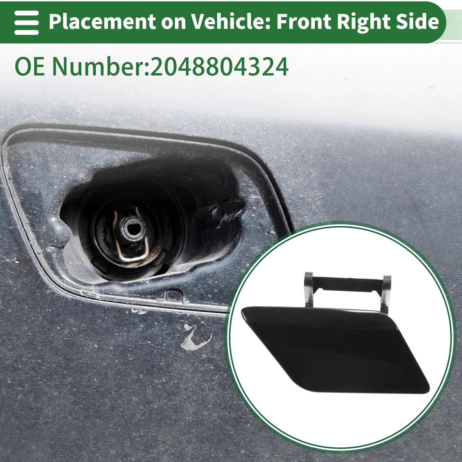 Front Right Bumper Headlight Washer Nozzle Cover Cap for Mercedes-Benz (2017–2020)