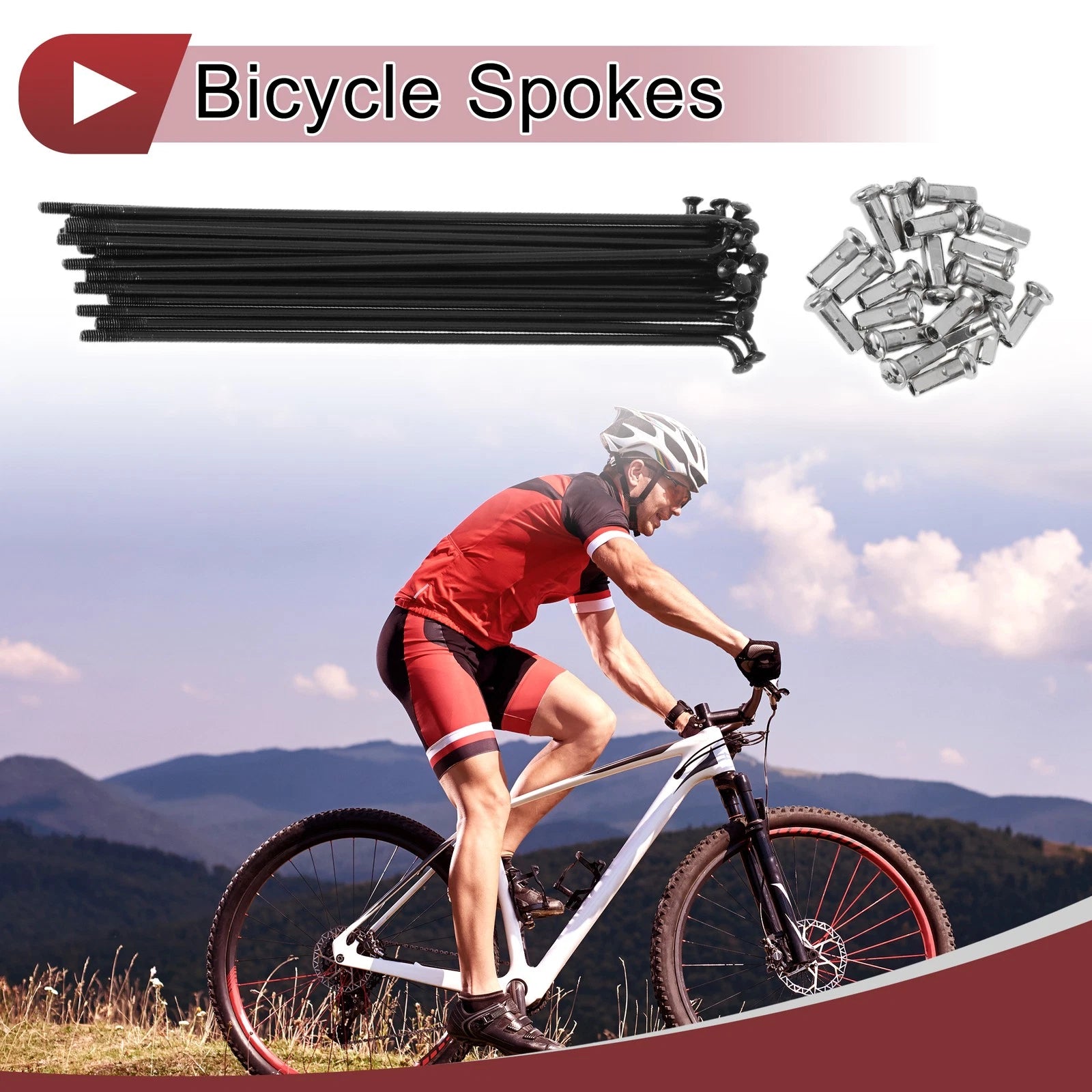 13G Bike Wheel Spokes 131mm Replacement Set for 20 Inch Bicycle (304 SS)