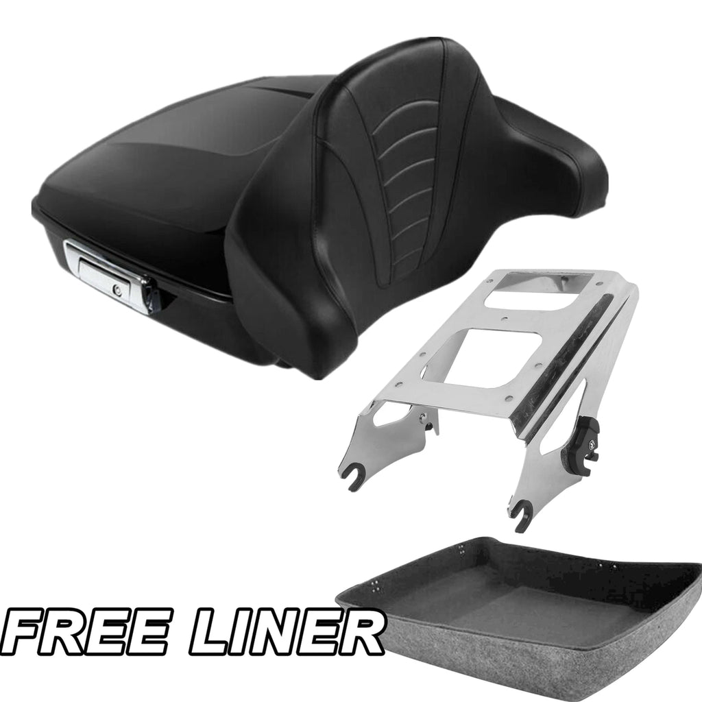 Matte Chopped Trunk Backrest Rack for Harley Electra Road Glide (2009–2013)