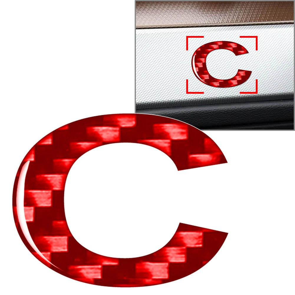 Car Badge Emblem Decals Stickers C Carbon Red for