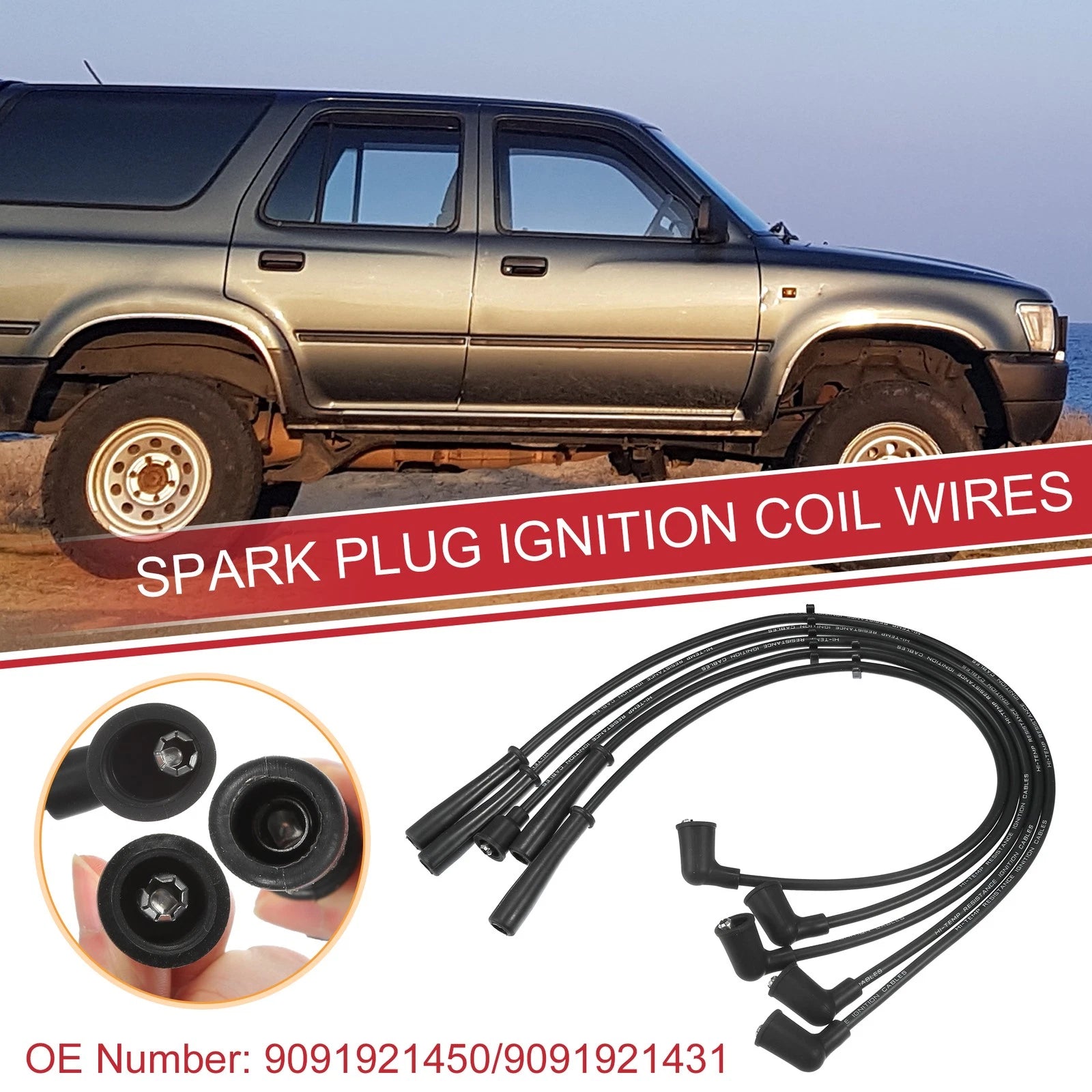 5pc Spark Plug Wire Ignition Coil Cable Replacement for Toyota 4Runner (2003–2009)