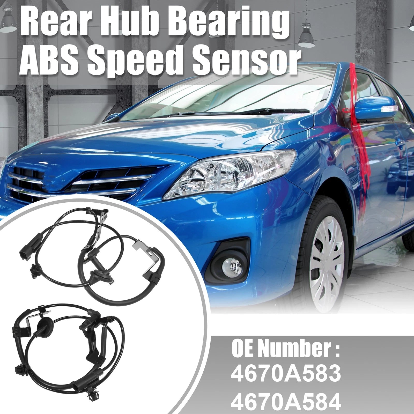 ABS Sensor Rear Left Right Replacement Pair for Mitsubishi Lancer (2009–2015)