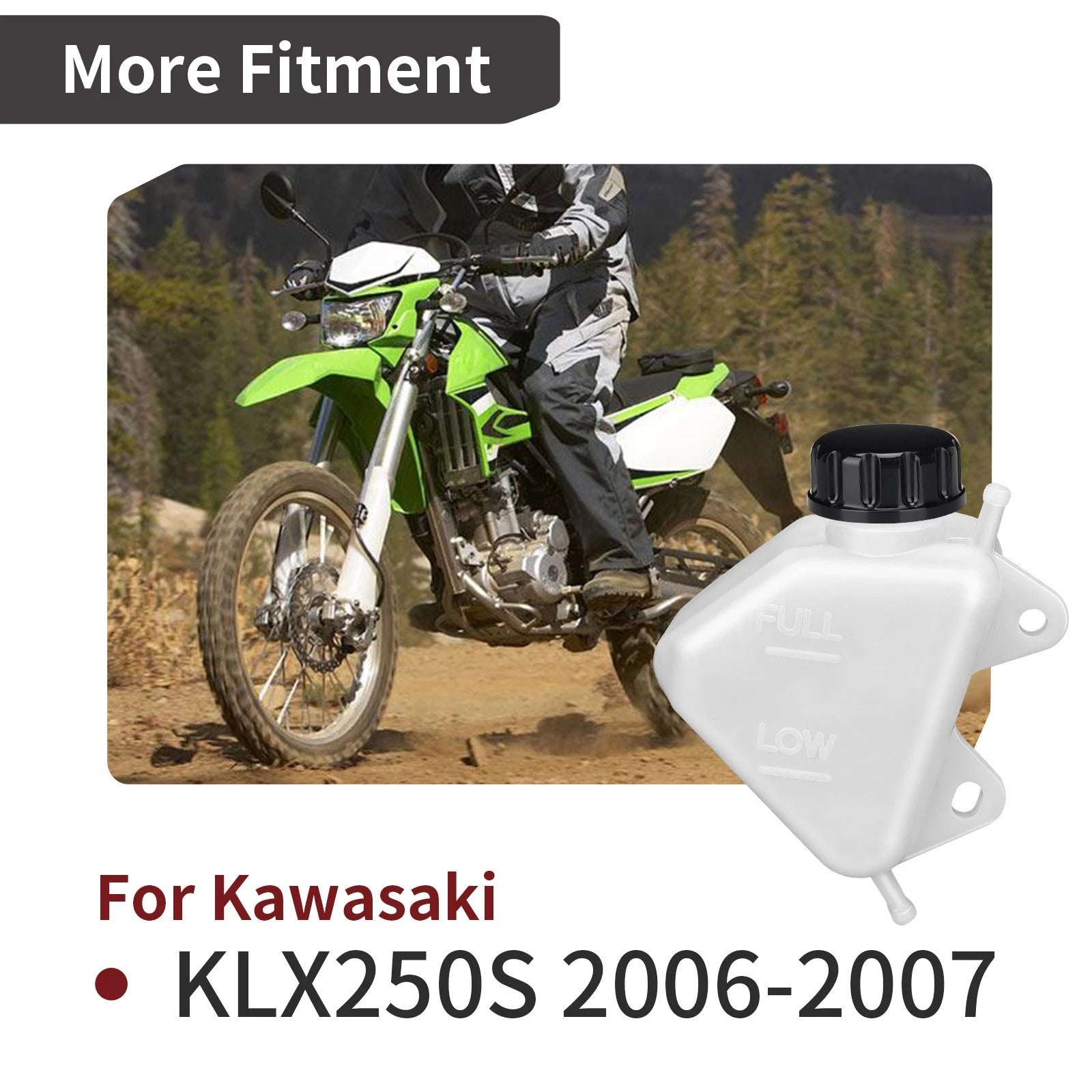 Coolant Reservoir Tank Overflow Bottle Kit for Kawasaki KLX250 KLX250S (2006–2007)