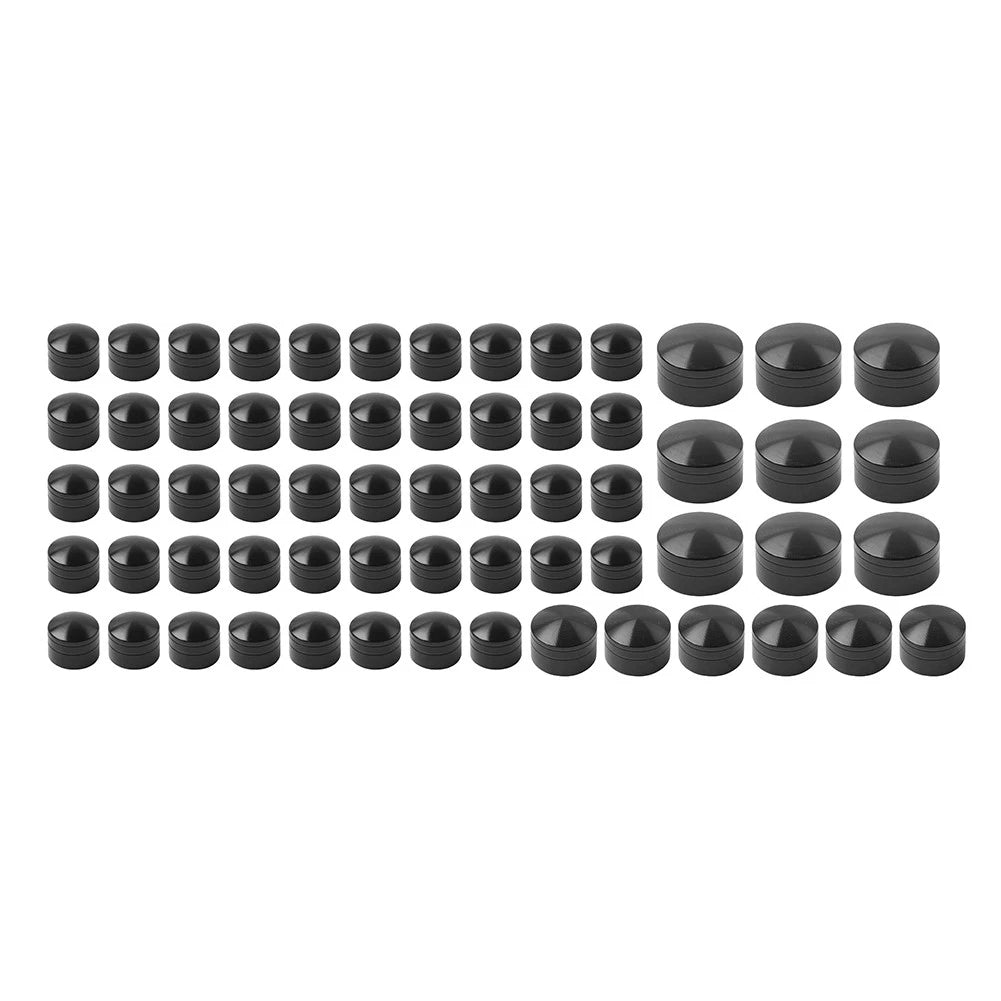 Set of 63X Engine Topper Bolt Caps Black for Harley Softail FXST (2000–2006)