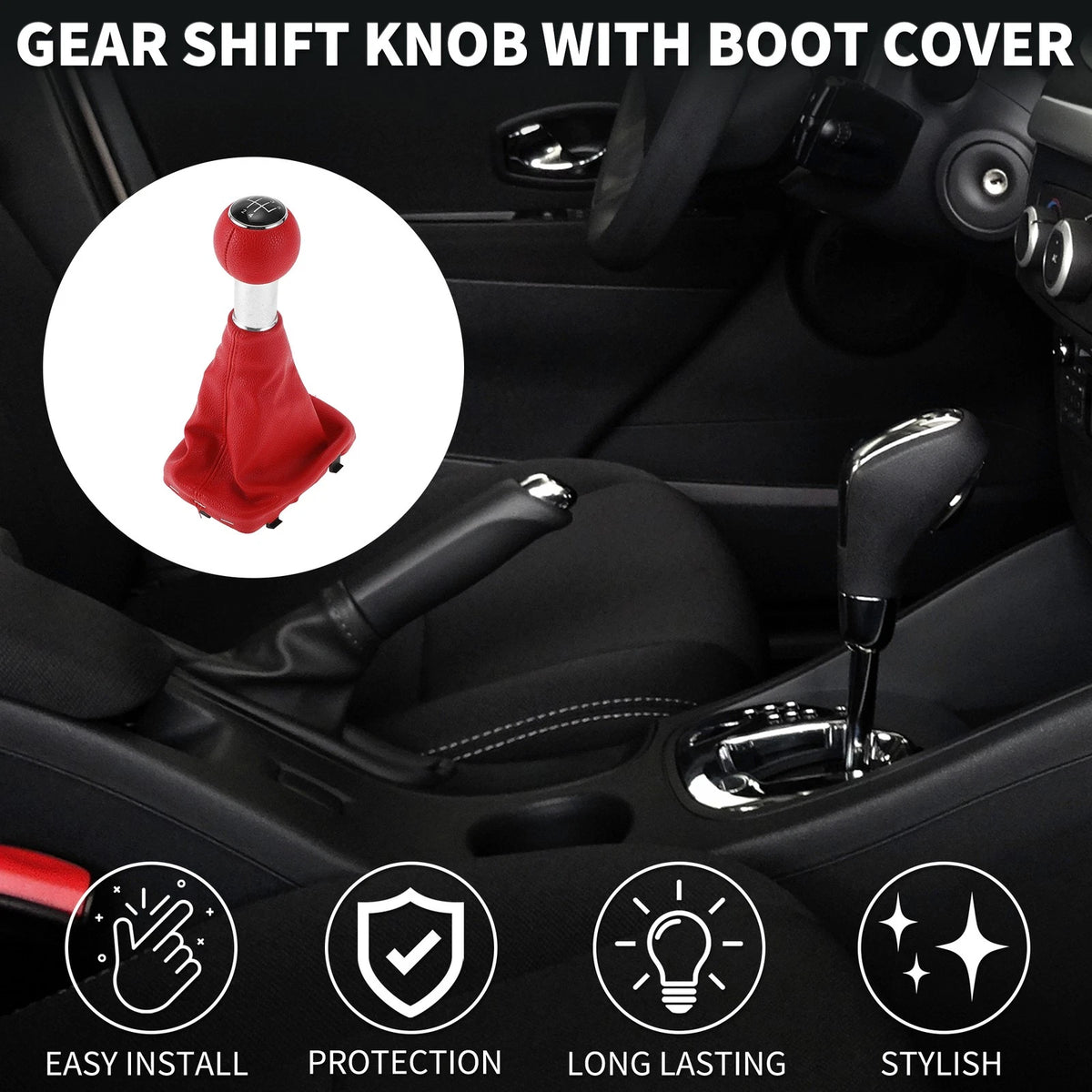 5 Speed Gear Shifter Knob Replacement with Cover for Audi A3 (1996–2003)