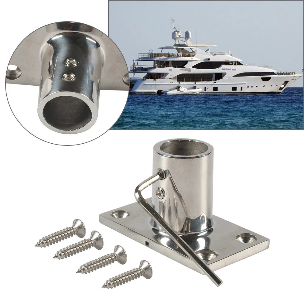 1X Hand Rail Fitting 7/8" 90 Degree Rectangular Base for Boat Yachts