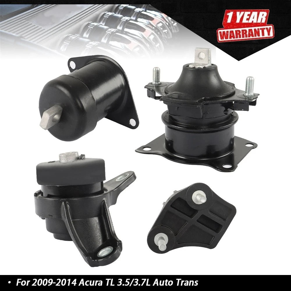 Set of 4 Engine & Transmission Mounts for Acura TL (2009–2014) 3.5L 3.7L