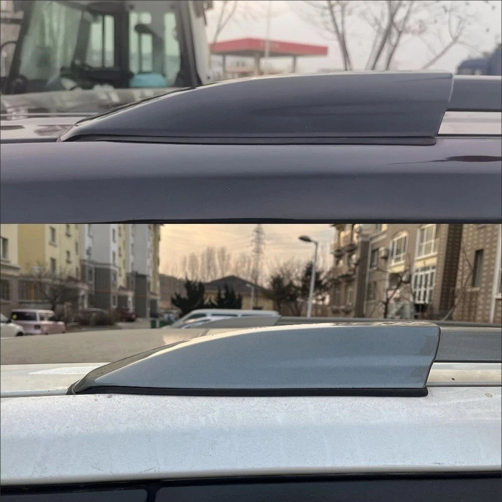 4Pcs For 08-13 Toyota Highlander Roof Rack Rail End Cover Shell Cap Bright Black