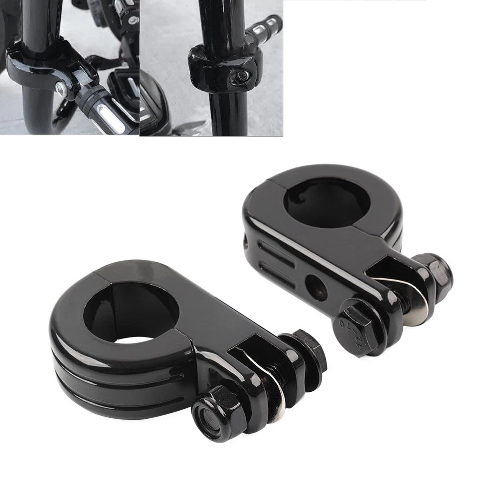Foot Peg Mount Clamp Bracket for Harley (1 1/4" Highway Engine Crash Bar)