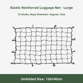 Black 120x90cm Bungee Cargo Net with 12 J Hooks for Vehicle Load Securing