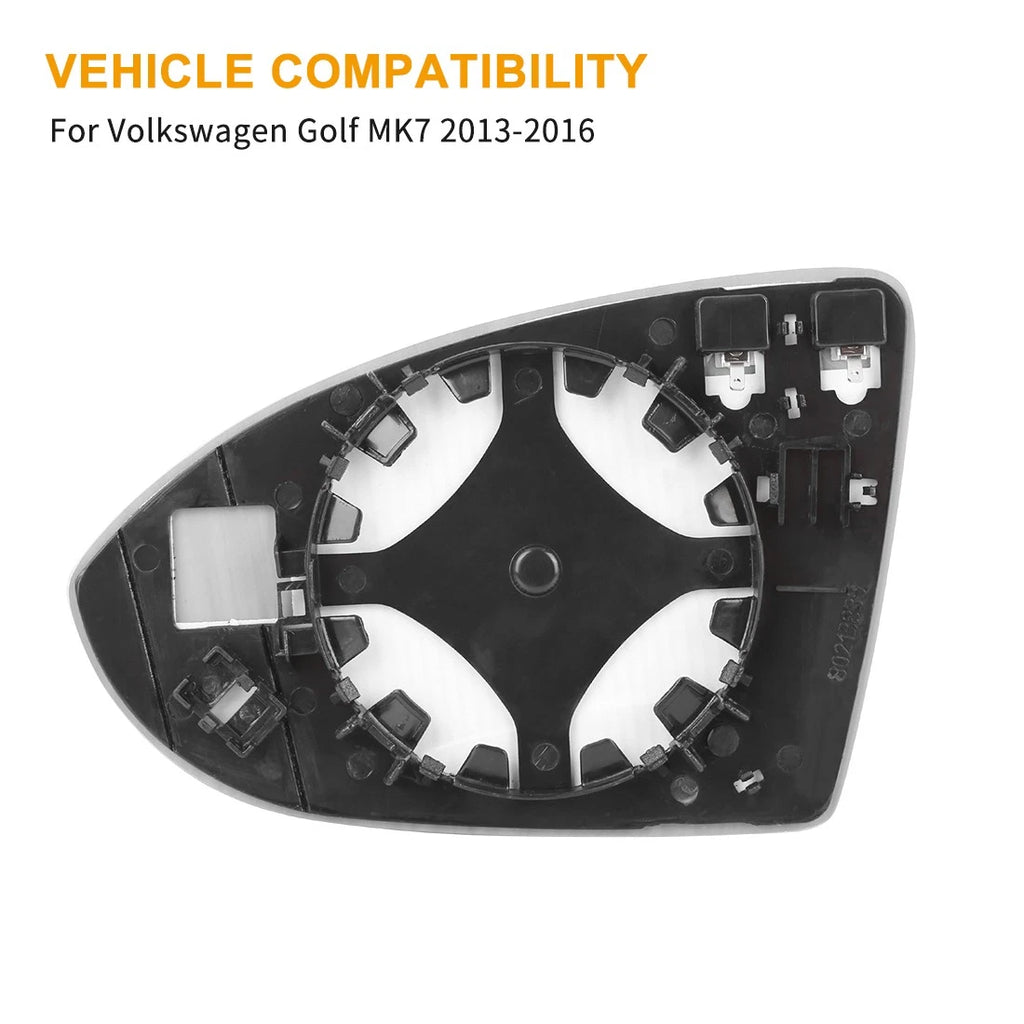Heated Side Mirror Glass with Backing Plate Passenger for Volkswagen Golf (2015–2020)