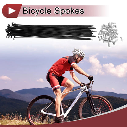 Bicycle Spokes 14G Carbon Steel 219 mm for 700C Bike Wheel Set (38) (1–)