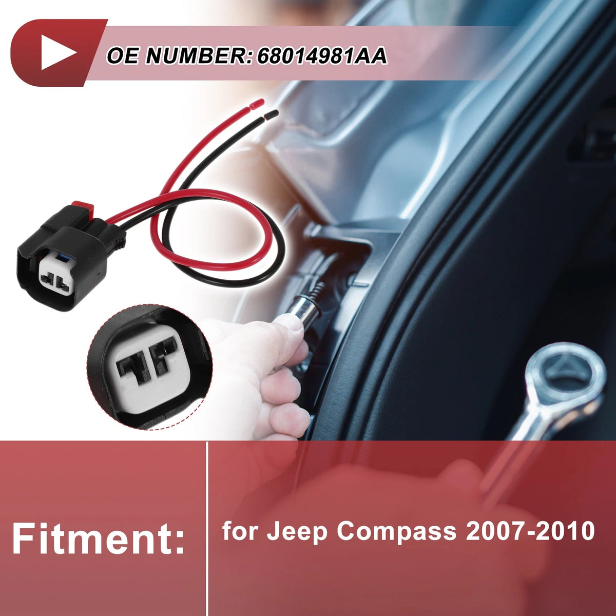 Backup Reverse Light Socket Wiring for Jeep Compass (2007–2010) No. 68014981AA