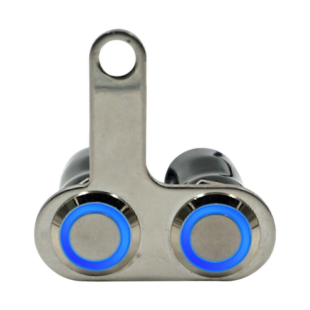 12V Blue LED Moto Switch for Handlebar Adjustable Mount Waterproof