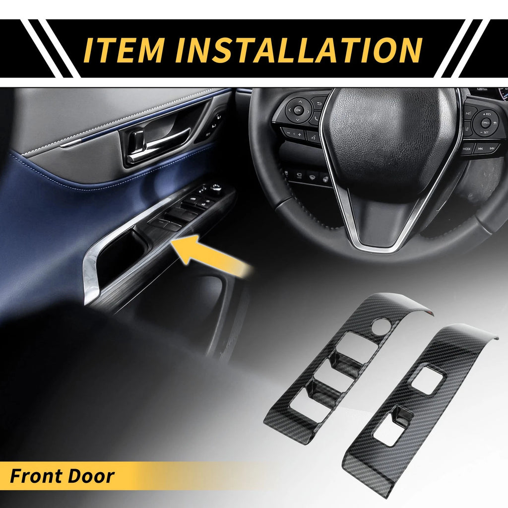 Carbon Fiber Pattern Front Door Window Switch Panel Set for Toyota Tacoma (2016–2023)