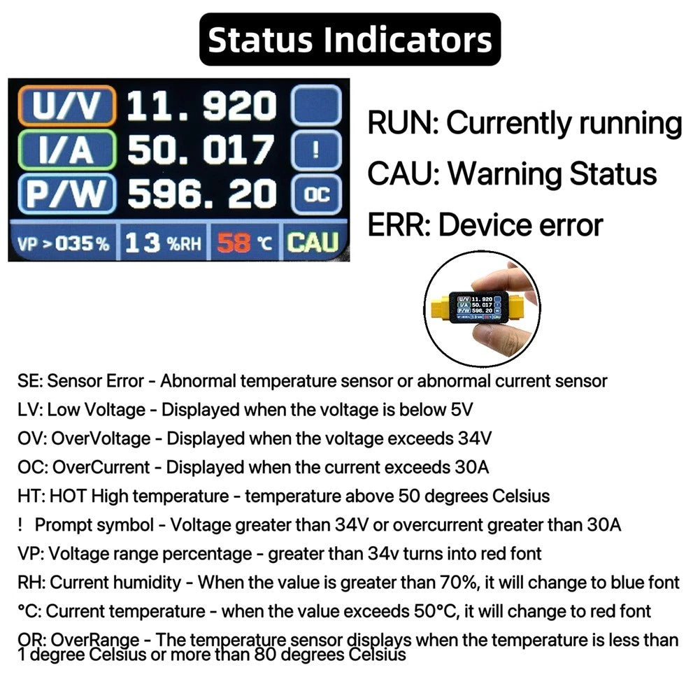 30A Ammeter for RC Battery Charge Discharge Voltage Tester