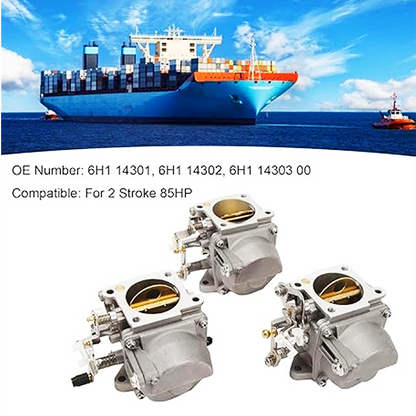 3PCS Carburetor for Yamaha 2-Stroke Outboard Engine (6H1 14301 14302 14303)