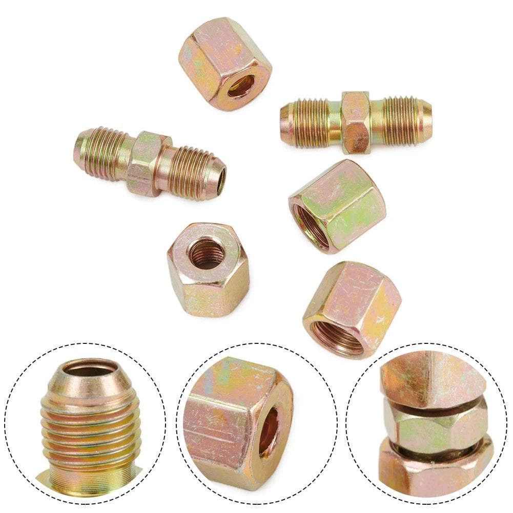 Pipe Unions Brake Replacement Inline Male + Female Nuts for