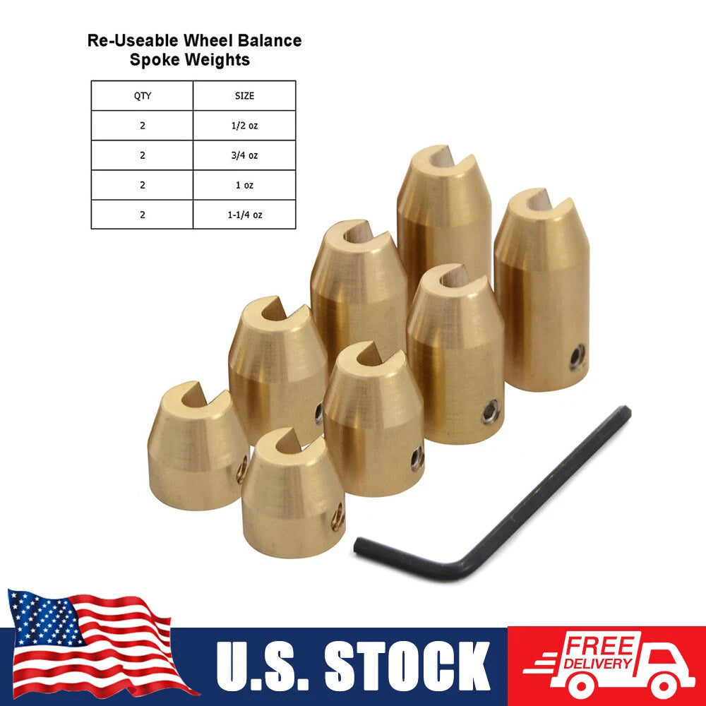 8PCS Brass Spoke Tire Balancing Weights Kit for Spoked Wheels