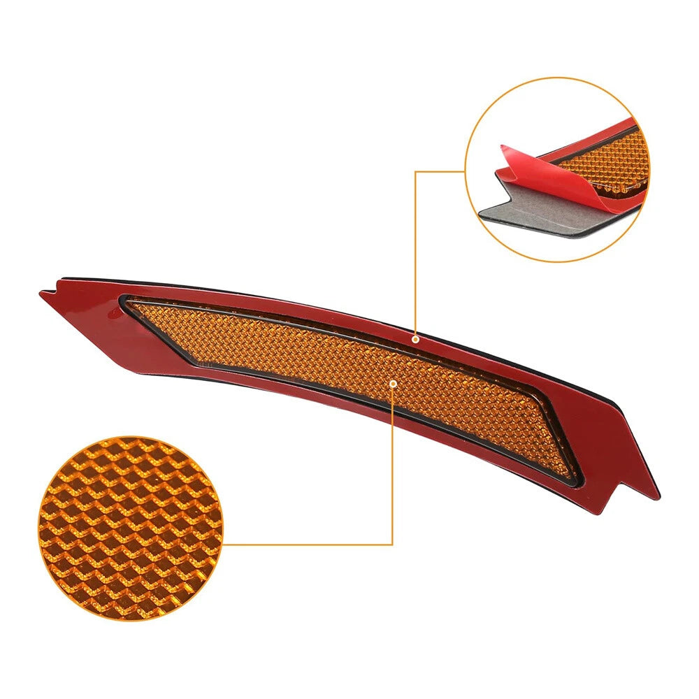 2Pcs For 09-11 BMW E90 E91 LCI Front Side Marker Bumper Fender Reflectors Yellow