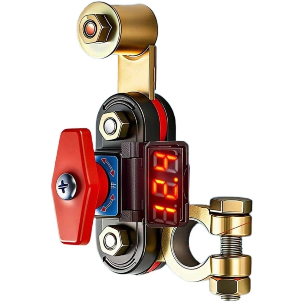 12V 24V Car Battery Isolator Switch with Rotary Knob and Voltmeter