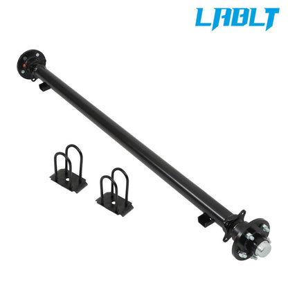 3500lb Trailer Axle for Boat Trailer Cargo RV (Complete, 5 Lug, U-Bolt Kit)