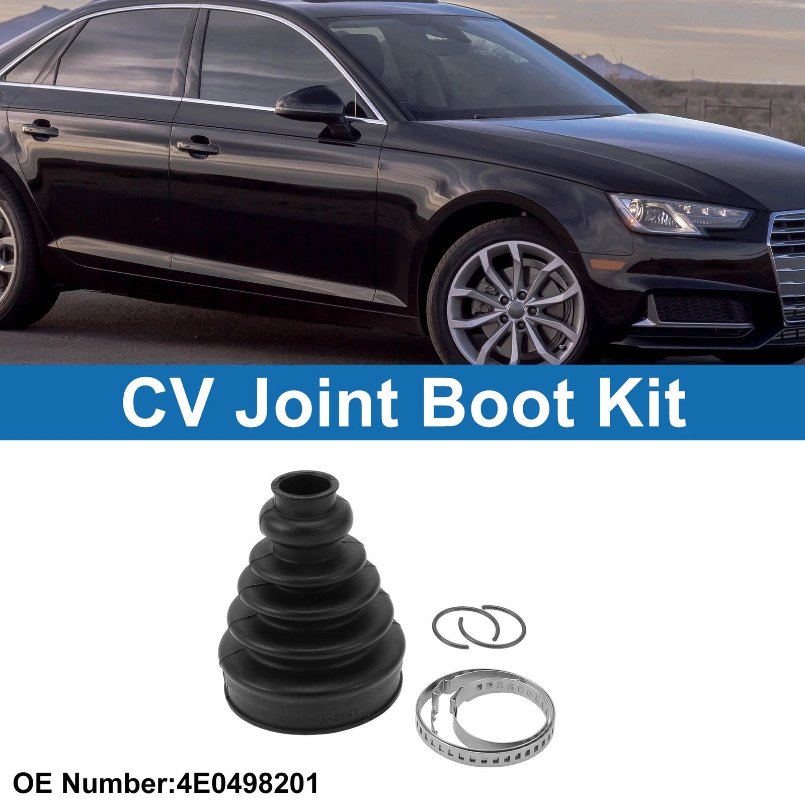 Inner CV Joint Boot Kit with Clamps for Audi A4 A6 (2004–2008)