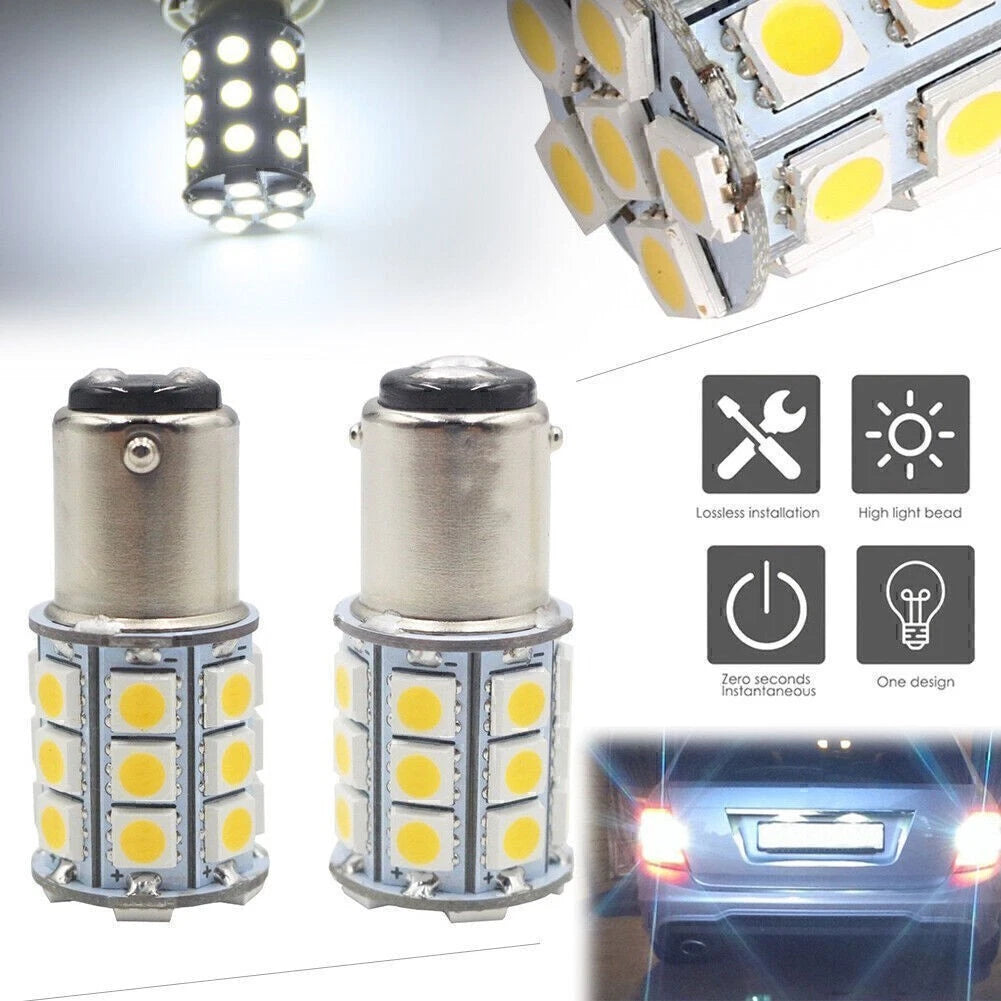 Pair 27-SMD BA15D Cabin Light Bulb for Marine Boat (1004 1076 1142)