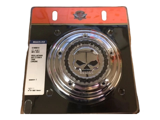 Chrome Skull & Chain Air Cleaner Trim for Harley-Davidson (61400018)