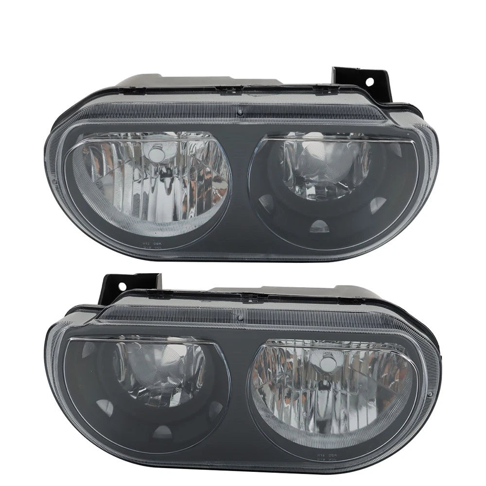 Headlight Assembly for Dodge Challenger (2008–2014) Black Left+Right Side