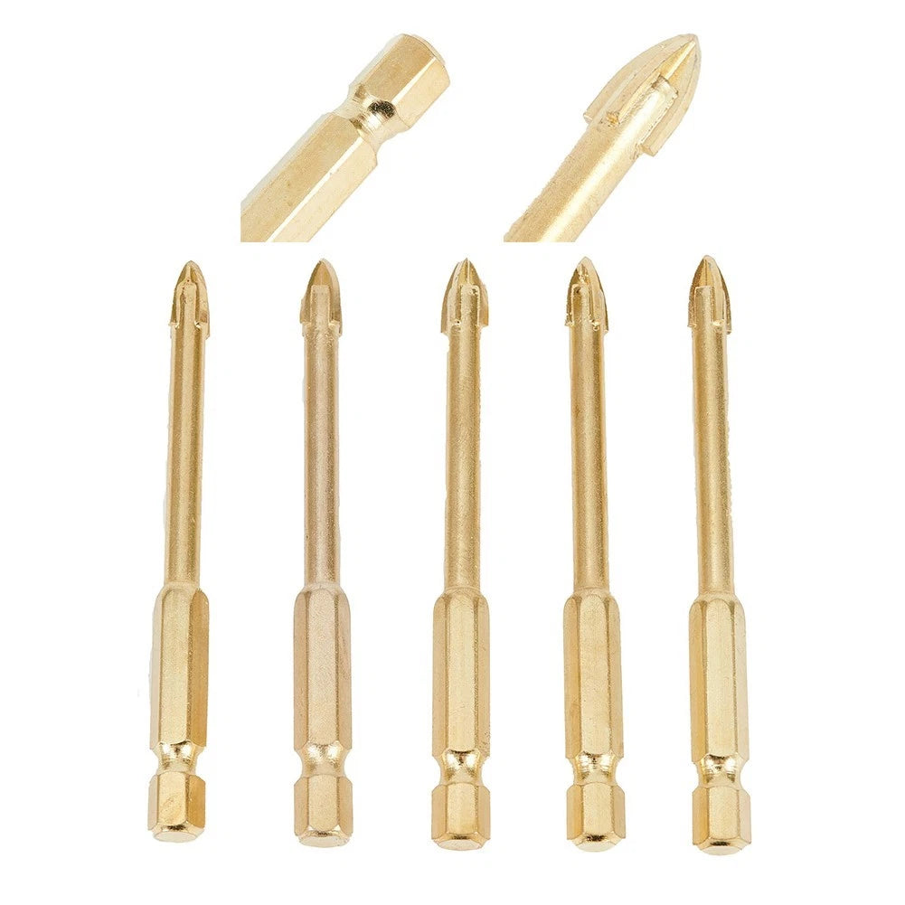 5Pcs Drill Bits Set for Ceramic Metal Wall Glass (6mm)