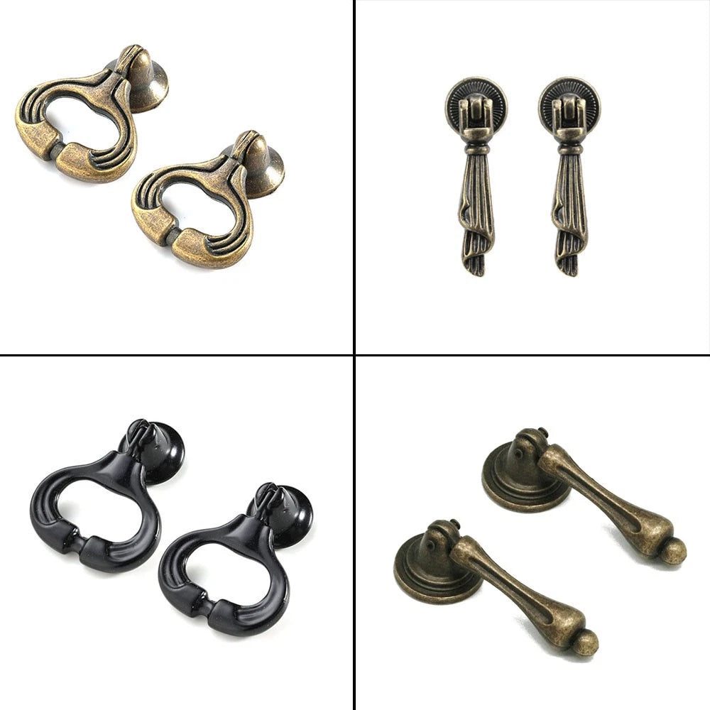 Set of 10 Antique Door Pull Handles for Cabinet Drawer Hardware