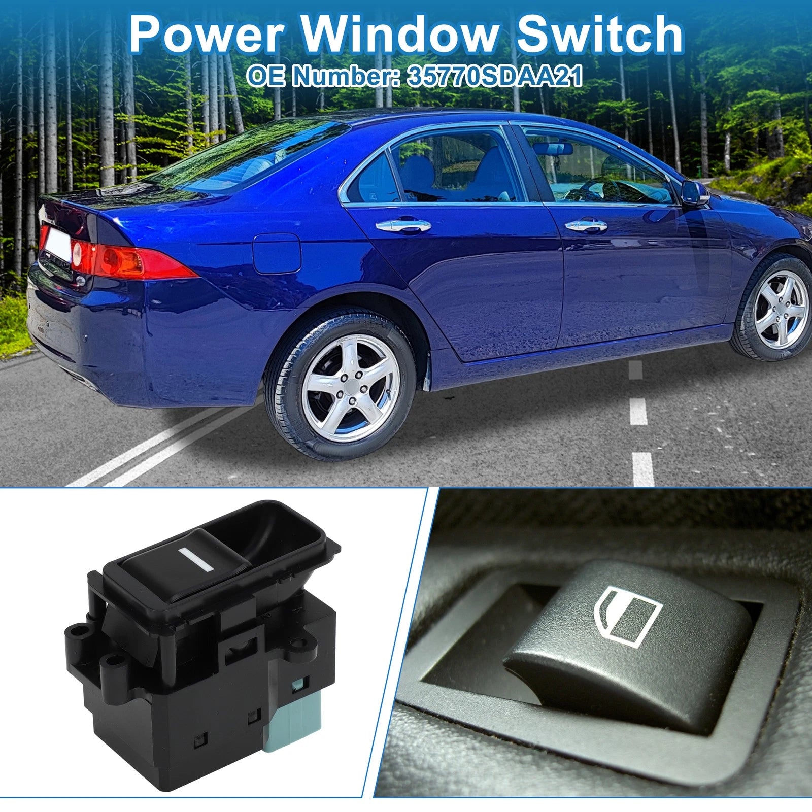 Rear Passenger Side Power Window Switch for Honda Accord 2003-2007