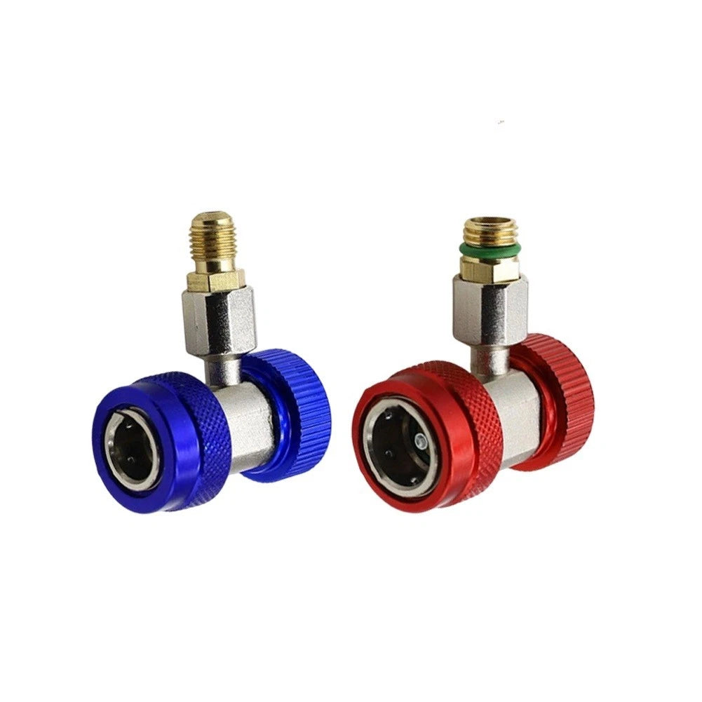 Set of 2 Adjustable R134A AC Quick Couplers for Car Air Conditioner