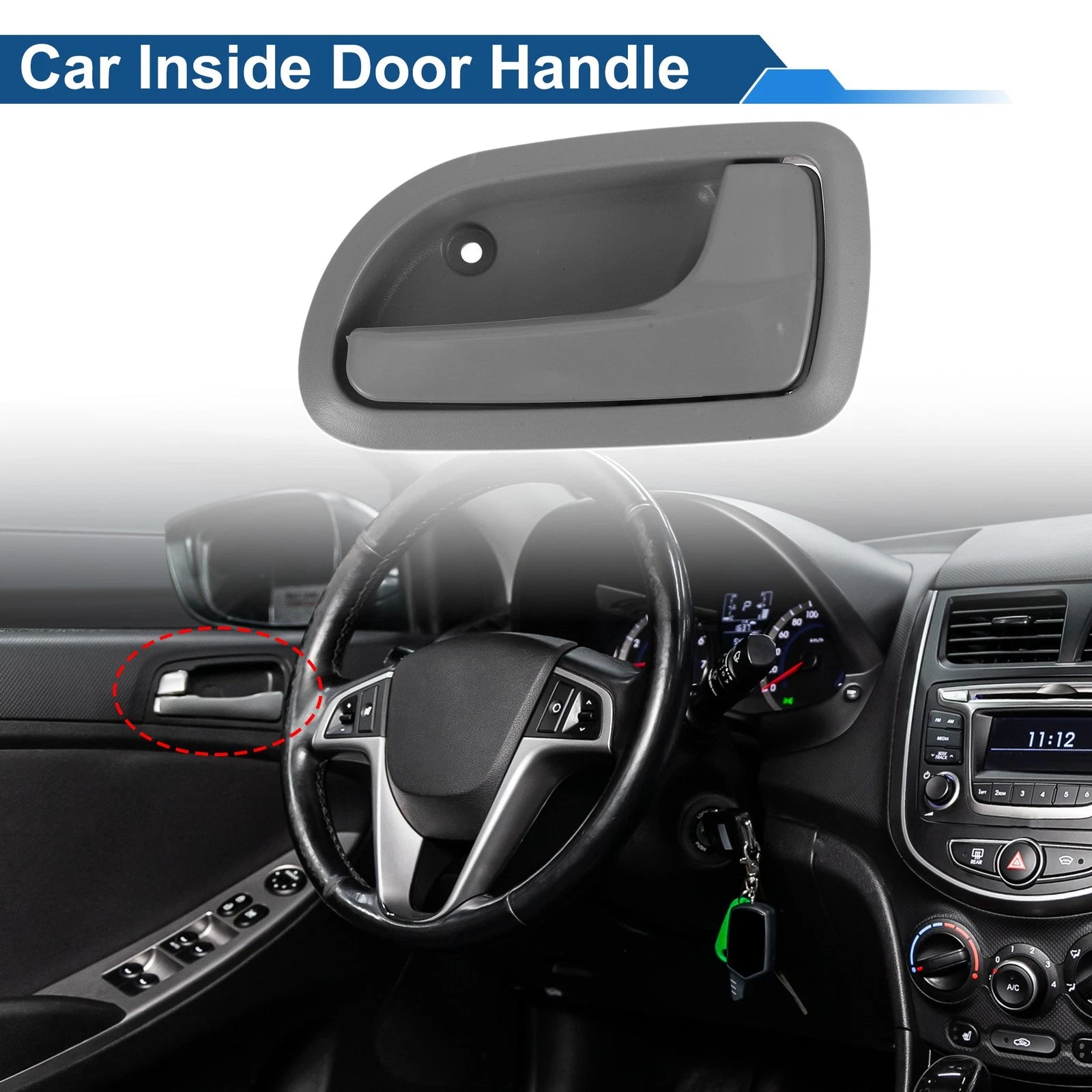 Front Driver Side Interior Door Handle for Kia Picanto (2008–2010) No. 8262007010
